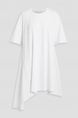 Асимметричное платье из хлопкового джерси со вставками поплина 3.1 PHILLIP LIM, белый Lim