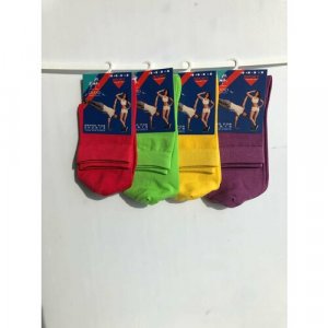 Носки , 4 пары, размер 40-45, желтый, зеленый, красный, фиолетовый ГРАНД. Цвет: зеленый/желтый/красный/фиолетовый
