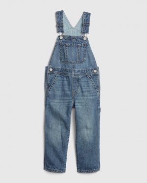 Детский джинсовый комбинезон с карманами, синий GAP