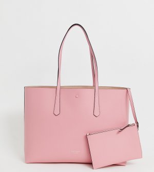 Розовая кожаная сумка-тоут со съемным кошельком -Розовый Kate Spade