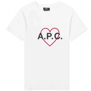 Футболка Valentin Heart Logo, белый/черный/красный A.P.C.