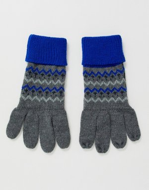Синие перчатки с традиционным узором Фэйр-Айл -Синий Boardmans