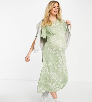 Зеленое платье миди в цветочек -Зеленый цвет New Look Maternity