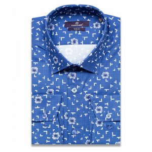 Рубашка , размер L (41-42 cm.), синий POGGINO. Цвет: синий