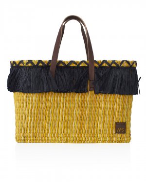 Пляжная сумка Sfizio. Цвет: желтый+бежевый+черный