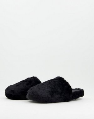 Черные слиперы с закрытым носком Zina-Черный цвет ASOS DESIGN