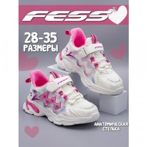 Кроссовки , размер 35, розовый, белый FESS. Цвет: розовый/белый