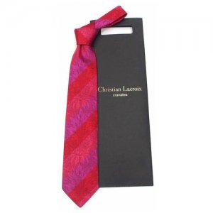 Ярко-красный галстук с крупными жаккардовыми узорами 820098 Christian Lacroix. Цвет: красный