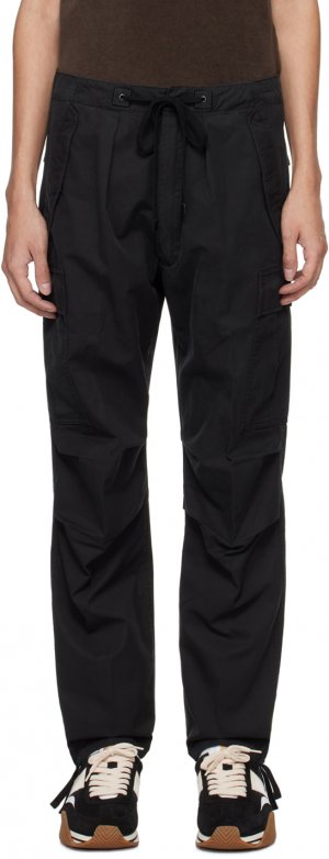 Черные широкие брюки-карго Tom Ford