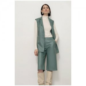 Бермуды из эко-кожи EMKA P007/era Бирюзовый 48 Fashion. Цвет: бирюзовый