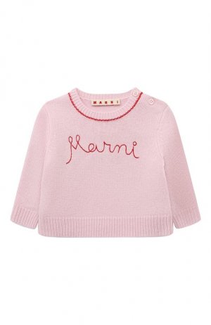 Пуловер из шерсти и кашемира Marni. Цвет: розовый