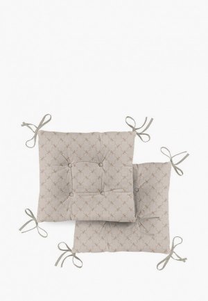 Комплект подушек на стул Унисон. Цвет: бежевый