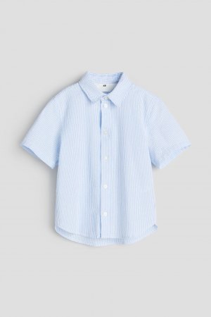 Хлопковая рубашка с короткими рукавами H&M