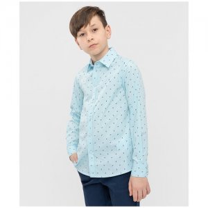 Школьная рубашка , размер 152, голубой Button Blue. Цвет: голубой