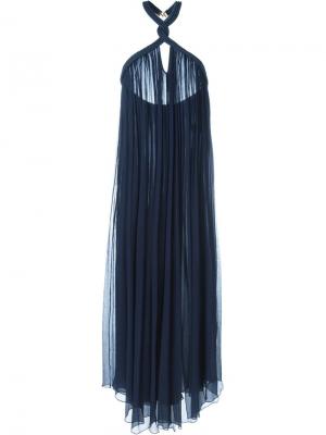 Платье с украшением из плетеного жгута Jay Ahr. Цвет: синий