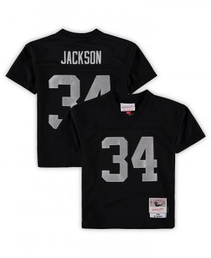 Черная футболка для мальчиков и девочек дошкольного возраста Бо Джексона Las Vegas Raiders 1988 года, вышедшая на пенсию игрока Legacy , черный Mitchell & Ness