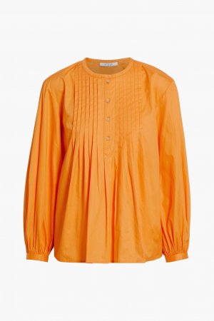 Блузка из хлопкового поплина со сборками и защипами DEREK LAM 10 CROSBY, оранжевый Crosby