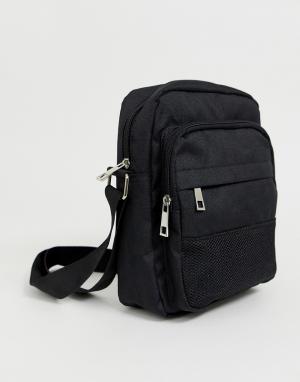 Черная сумка для полетов с молнией New Look. Цвет: черный