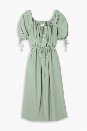 Платье макси Savannah из поплина со сборками , зеленый шалфей Joslin
