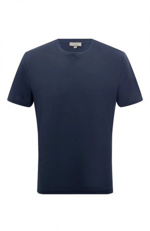 Хлопковая футболка Canali. Цвет: синий