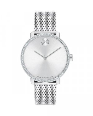 Часы BOLD с мерцающим эффектом, 34 мм , цвет Silver Movado
