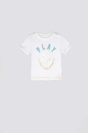 Хлопковая футболка для детей , белый Coccodrillo