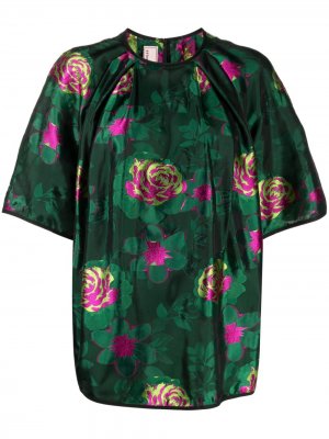 Rose print gathered blouse Antonio Marras. Цвет: зеленый