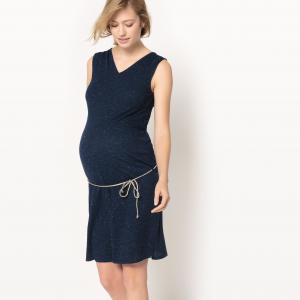 Платье без рукавов для периода беременности La Redoute Collections. Цвет: темно-синий