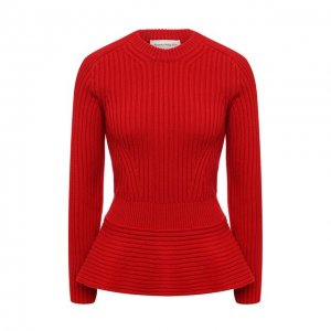 Шерстяной свитер Alexander McQueen. Цвет: красный