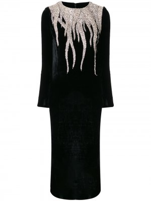 Вечернее платье с вышивкой Christian Pellizzari. Цвет: черный
