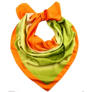 Платок женский 3906733-15 салатовый, оранжевый, молочный, 90х90 см Venera. Цвет: разноцветный