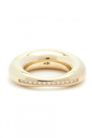 Объемное золотое кольцо с утолщением Lauren Rubinski. Цвет: золотой