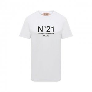 Хлопковая футболка N21. Цвет: белый