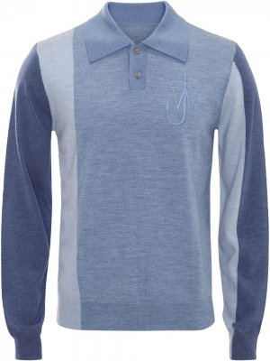 Рубашка поло в стиле колор-блок с длинными рукавами JW Anderson. Цвет: синий