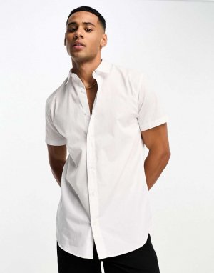 Белая элегантная рубашка с короткими рукавами Originals Jack & Jones