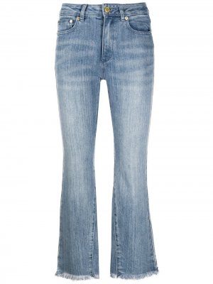 Укороченные расклешенные джинсы с завышенной талией Michael Kors. Цвет: синий