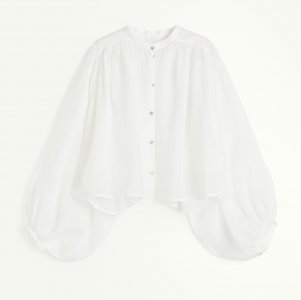 Блуза Off-the-shoulder With Balloon Sleeves, белый H&M
