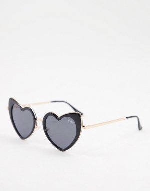 Солнцезащитные очки с оправой в форме сердечек Quay Love That-Черный цвет Eyewear Australia
