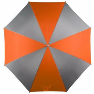 Зонт-трость , серый, оранжевый Oasis. Цвет: серый