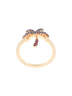 Серебряное кольцо с декором в виде пальмы APM Monaco. Цвет: золотистый