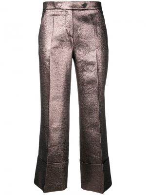 Строгие брюки с отделкой металлик Mantu. Цвет: розовый