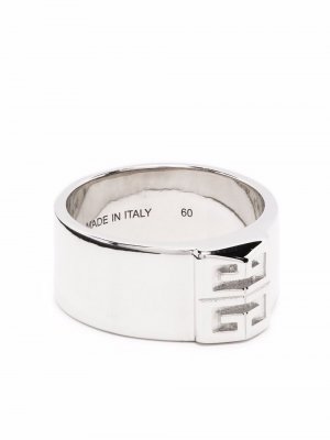 Logo-engraved silver-tone ring Givenchy. Цвет: серебристый