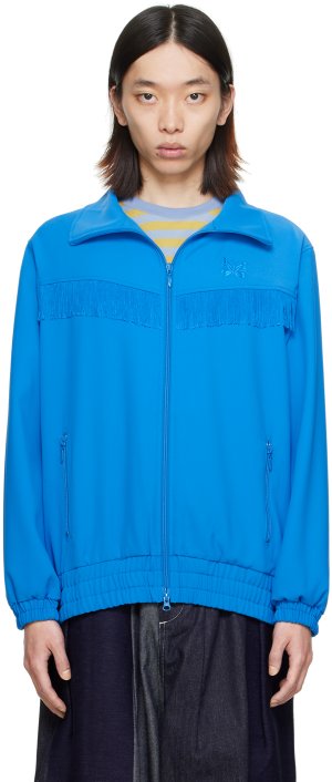 Синяя спортивная куртка с бахромой Needles