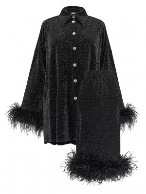 Пижама Cosmos с металлизированной отделкой перьями , черный Sleeper