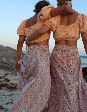 Розовая юбка макси с запахом-саронгом x Collyer Twins Labelrail