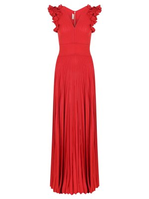 Платье из вискозы ELIE SAAB. Цвет: красный