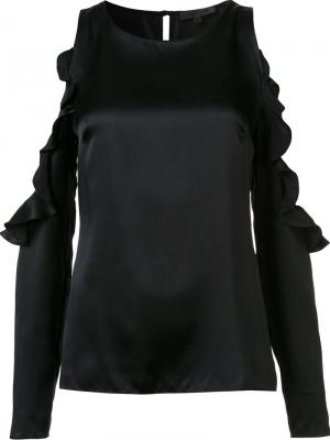 Блузка с вырезами и оборками Cushnie Et Ochs. Цвет: чёрный