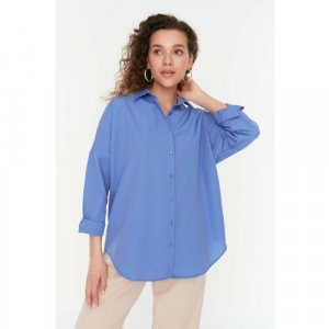Рубашка , размер 44, голубой TRENDYOL. Цвет: голубой