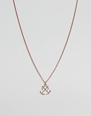 Золотисто-розовое ожерелье с подвеской Simon Carter. Цвет: золотой