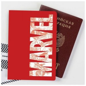 Обложка для паспорта , красный MARVEL. Цвет: красный